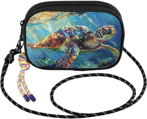 Small Crossbody Bags Turtle Swim Underwater for Women Cell Phone Purses Shoulder Bag Handbag with Adjustable Strap