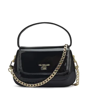 Small Patent Leather Satchel - Black