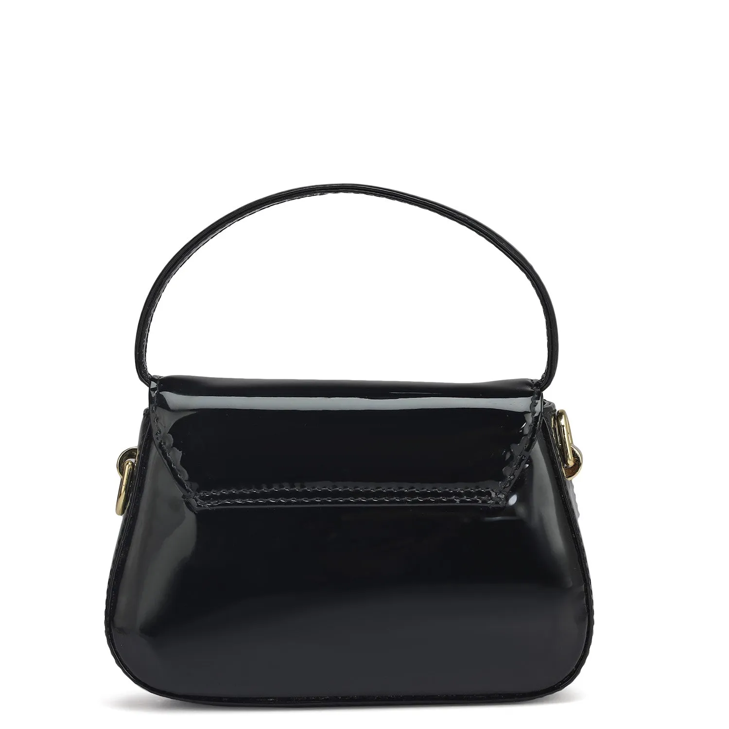 Small Patent Leather Satchel - Black