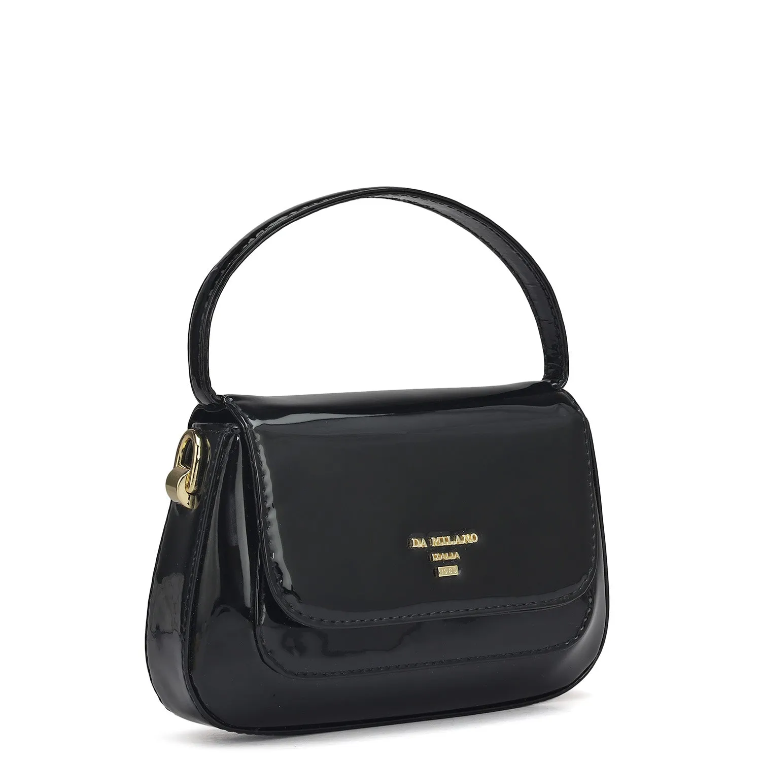 Small Patent Leather Satchel - Black