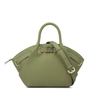 Small Wax Leather Satchel - Fern