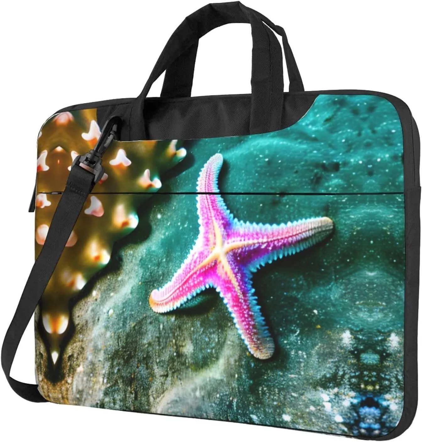 Smokey Mountain Cliff Print Notebook Computer Protective Carrying Cover With Pocket,13 Inch Laptop Shoulder Bag