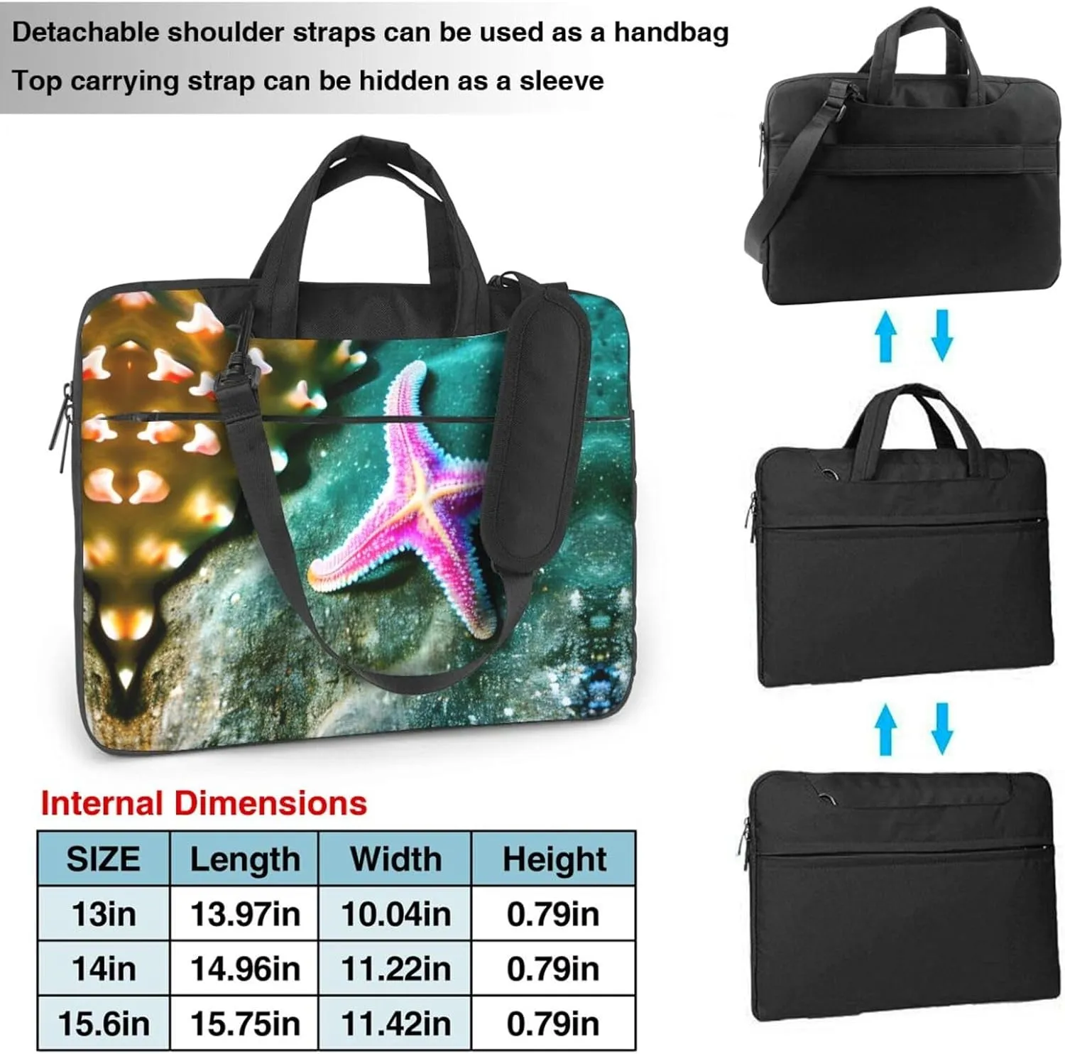 Smokey Mountain Cliff Print Notebook Computer Protective Carrying Cover With Pocket,13 Inch Laptop Shoulder Bag