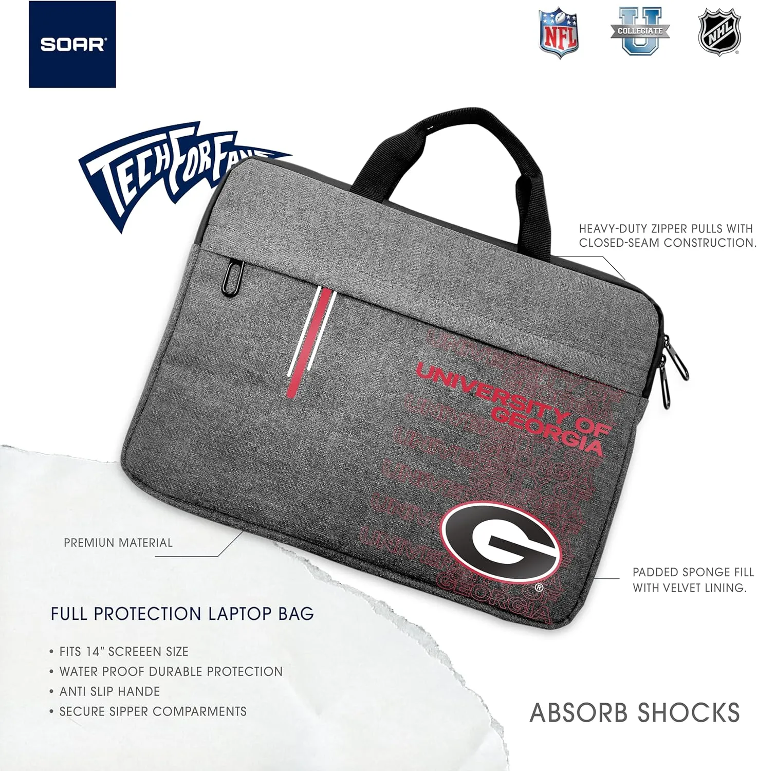 SOAR NCAA Unisex 13 Inch Laptop Sleeve