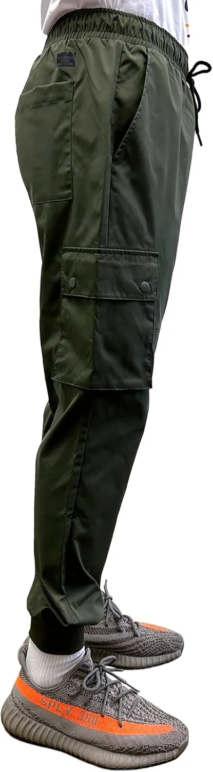 Southpole Men's Active Fleece & Tech Woven Cargo Jogger Pants