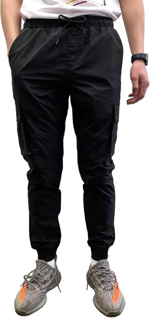 Southpole Men's Active Fleece & Tech Woven Cargo Jogger Pants