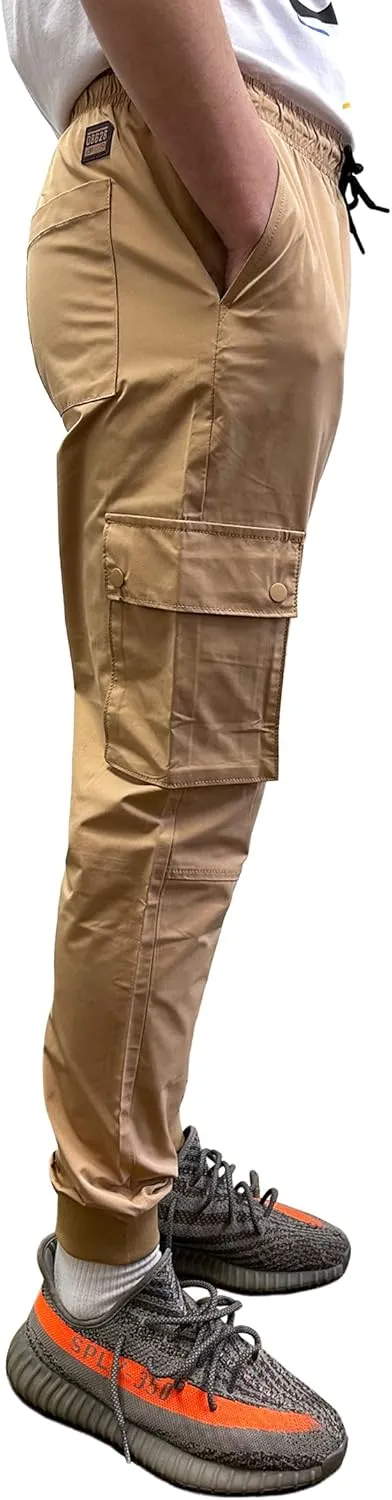 Southpole Men's Active Fleece & Tech Woven Cargo Jogger Pants