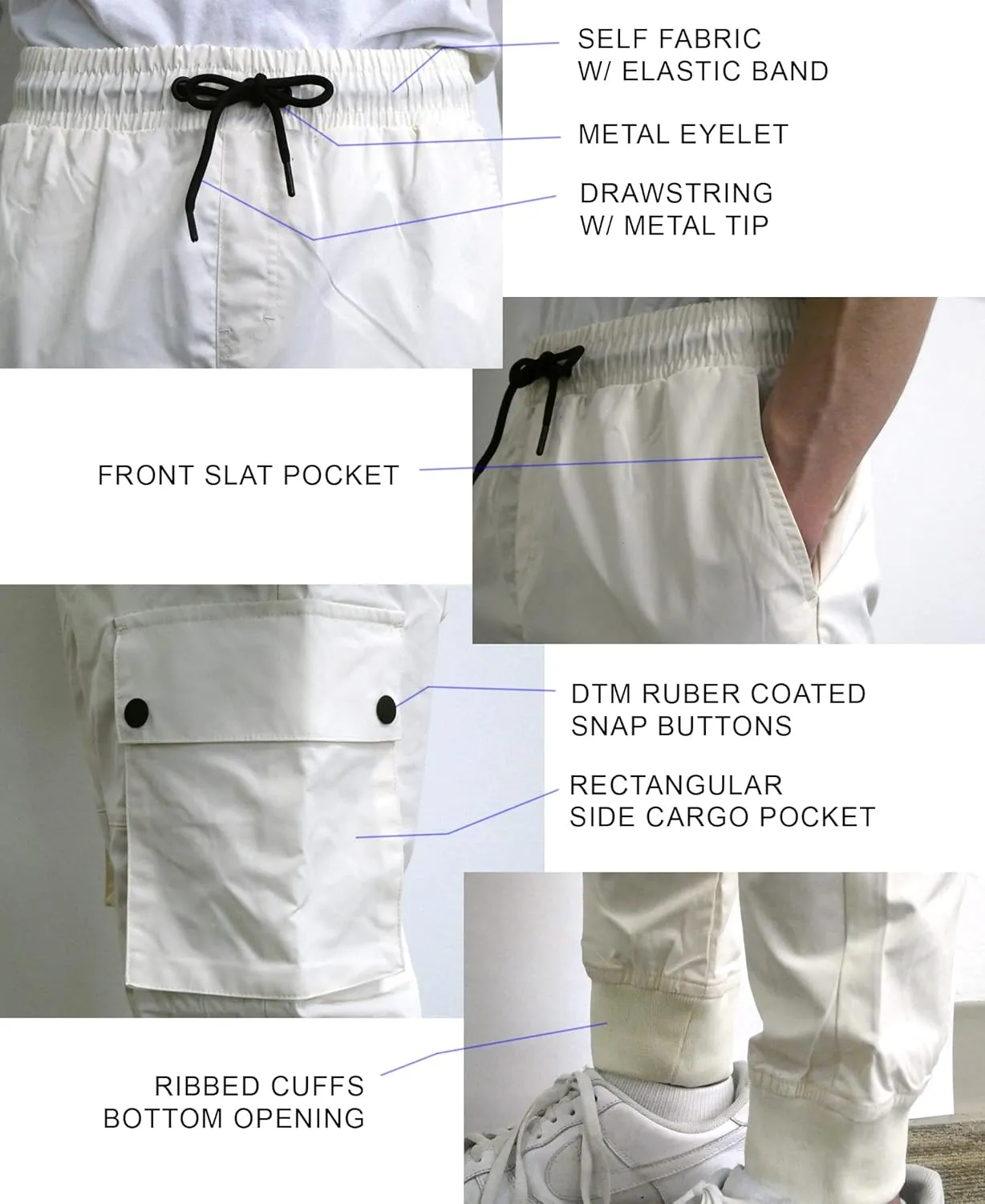 Southpole Men's Active Fleece & Tech Woven Cargo Jogger Pants