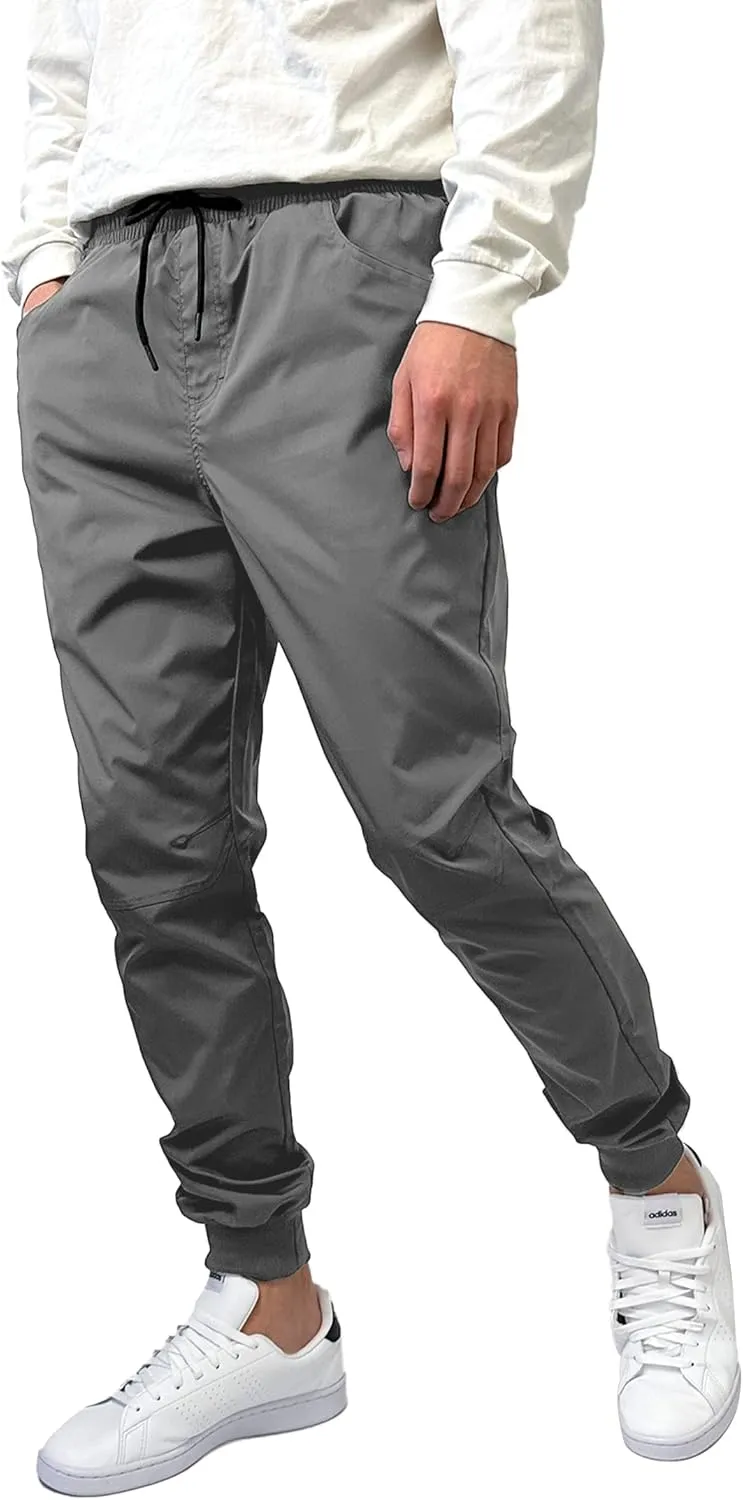 Southpole Men's Basic Tech Woven Track Jogger Pants, Quick Dry, Lightweight, Stretchable