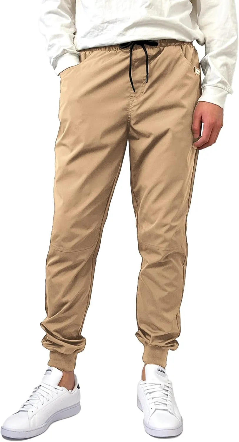 Southpole Men's Basic Tech Woven Track Jogger Pants, Quick Dry, Lightweight, Stretchable