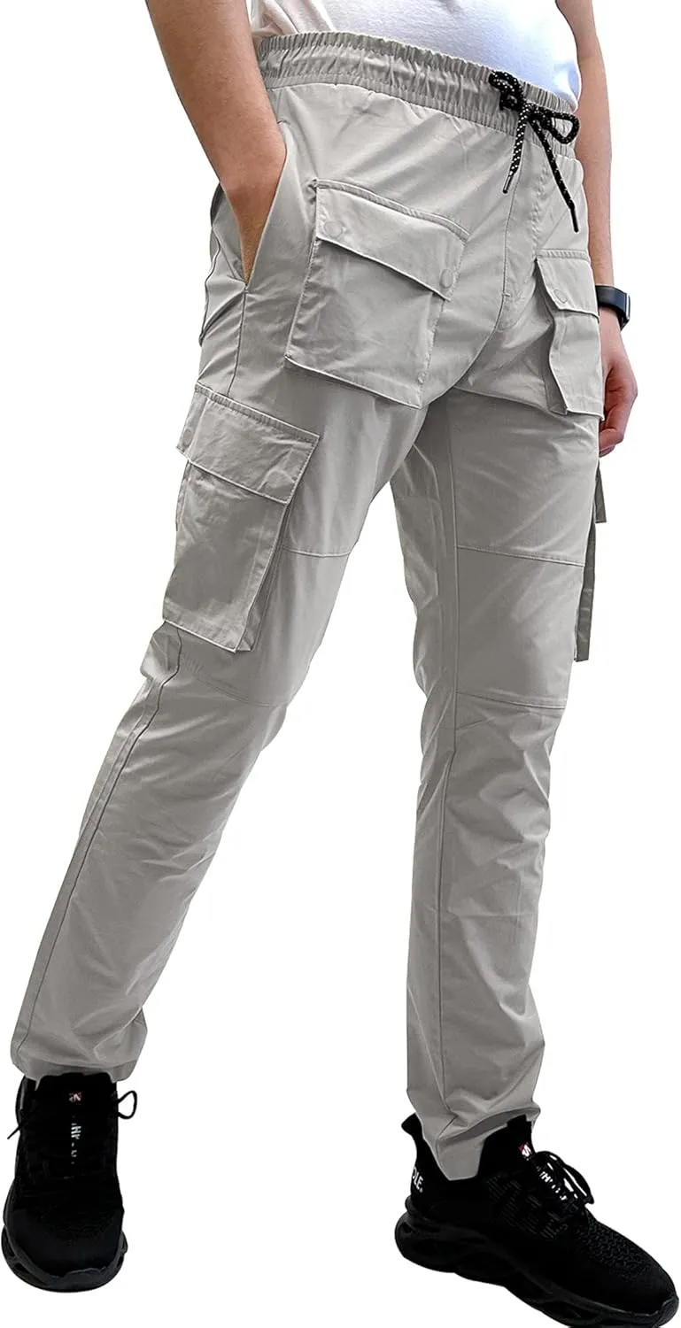Southpole Men's Lightweignt Tech Woven Nylon Pants, Water Resistant, Quick Dry, 4 Pockets