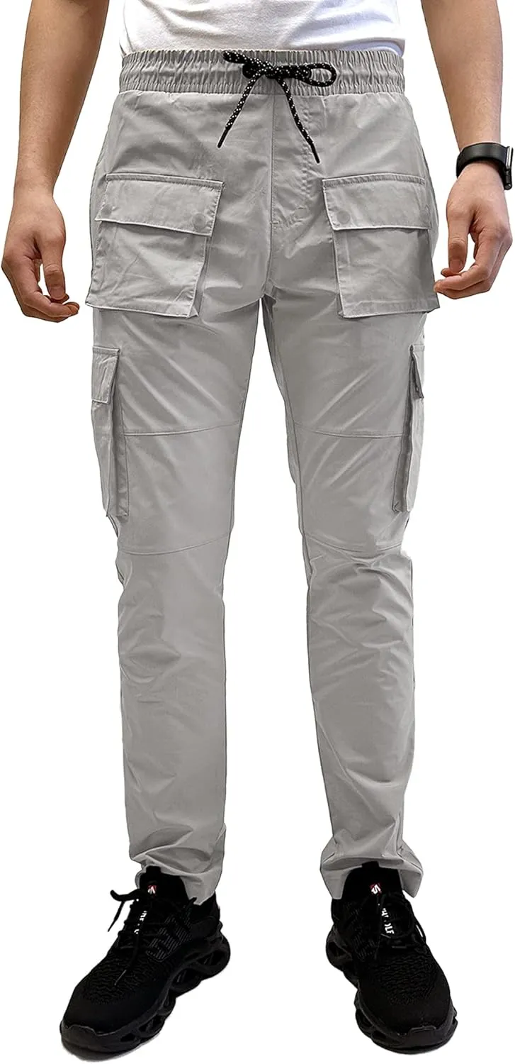 Southpole Men's Lightweignt Tech Woven Nylon Pants, Water Resistant, Quick Dry, 4 Pockets