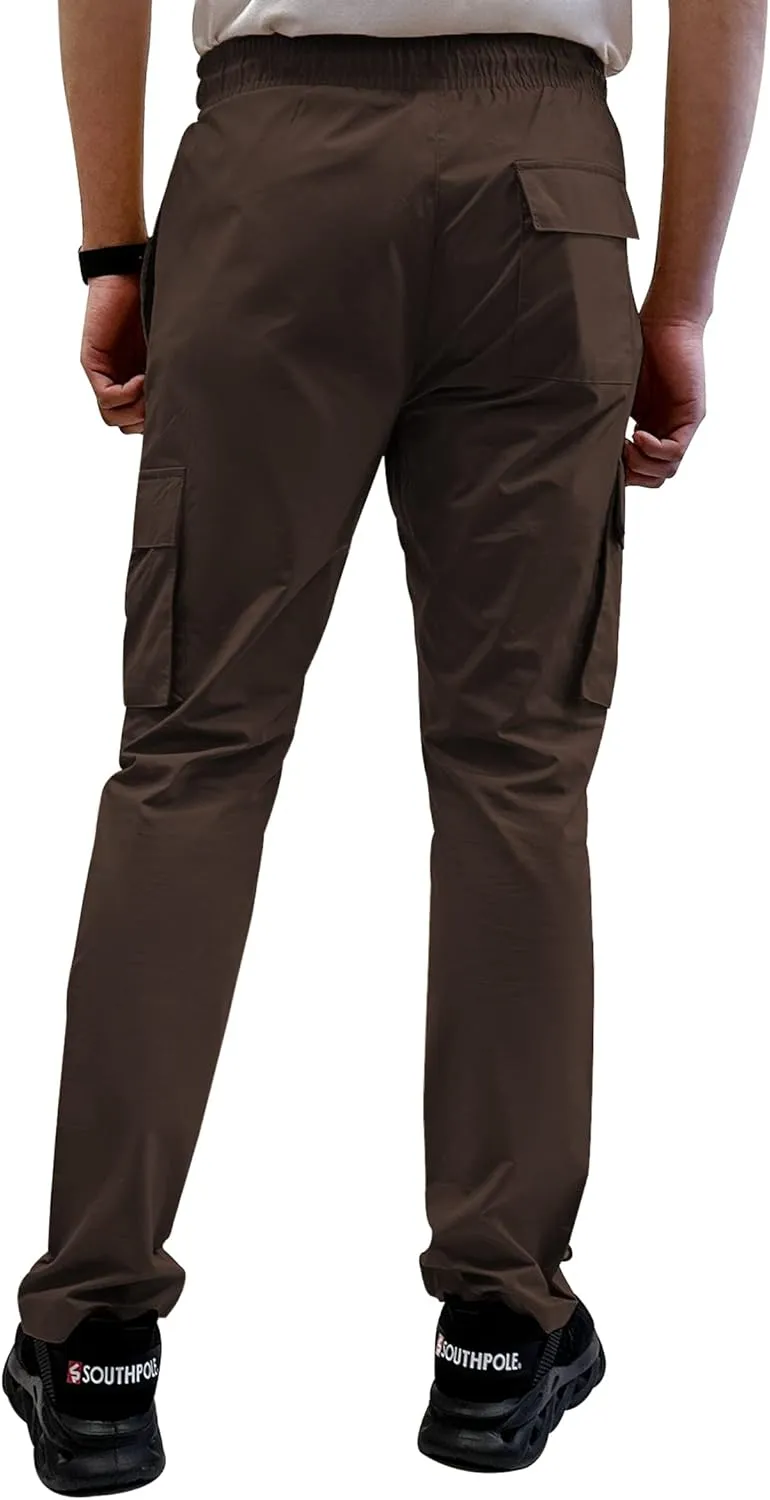 Southpole Men's Lightweignt Tech Woven Nylon Pants, Water Resistant, Quick Dry, 4 Pockets