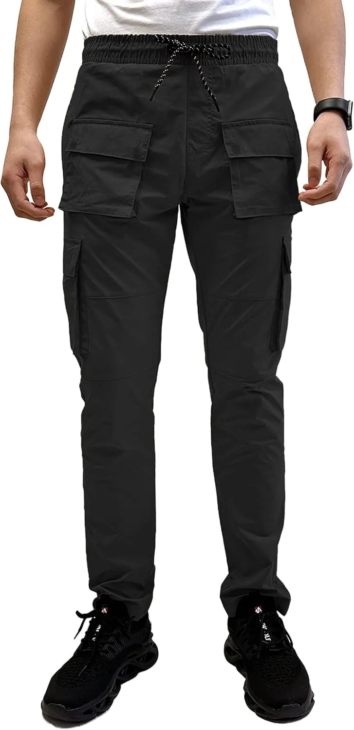 Southpole Men's Lightweignt Tech Woven Nylon Pants, Water Resistant, Quick Dry, 4 Pockets