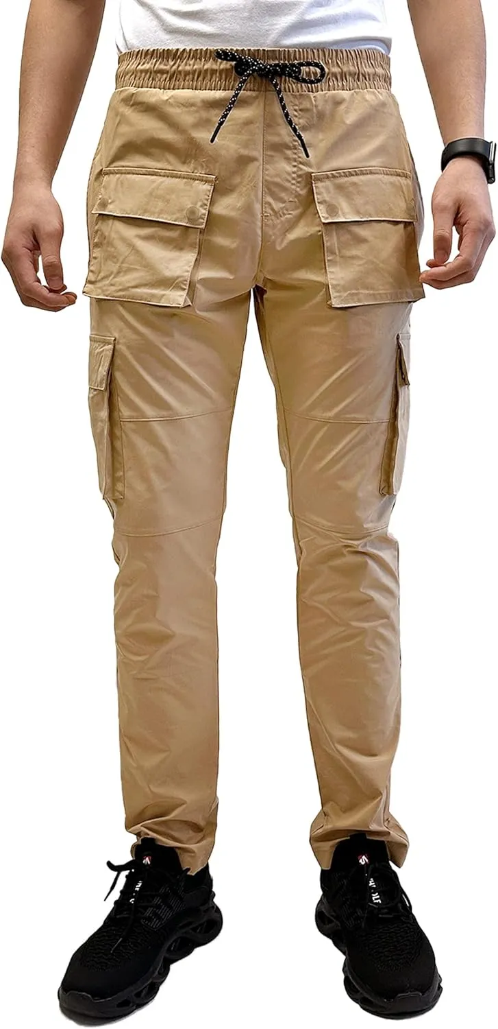 Southpole Men's Lightweignt Tech Woven Nylon Pants, Water Resistant, Quick Dry, 4 Pockets