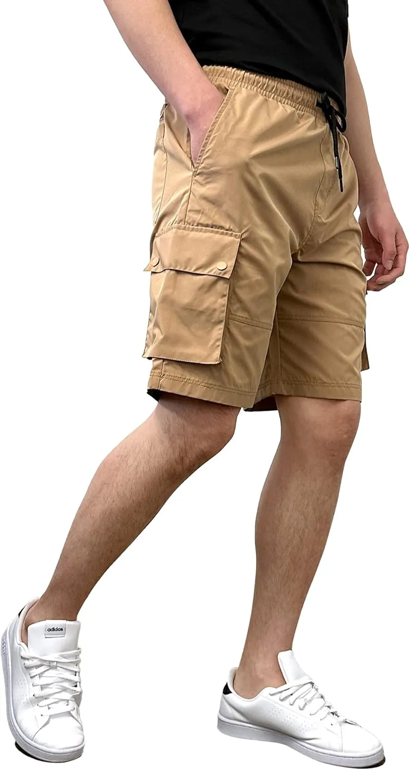 Southpole Men's Quick Dry Water Resistant Cargo Shorts, Inseam 9", Slim Fit, Lightweight