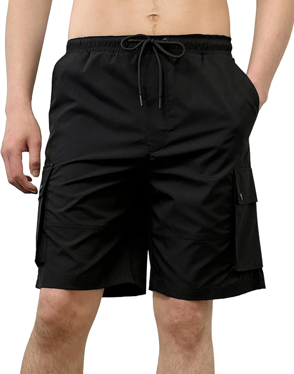 Southpole Men's Quick Dry Water Resistant Cargo Shorts, Inseam 9", Slim Fit, Lightweight