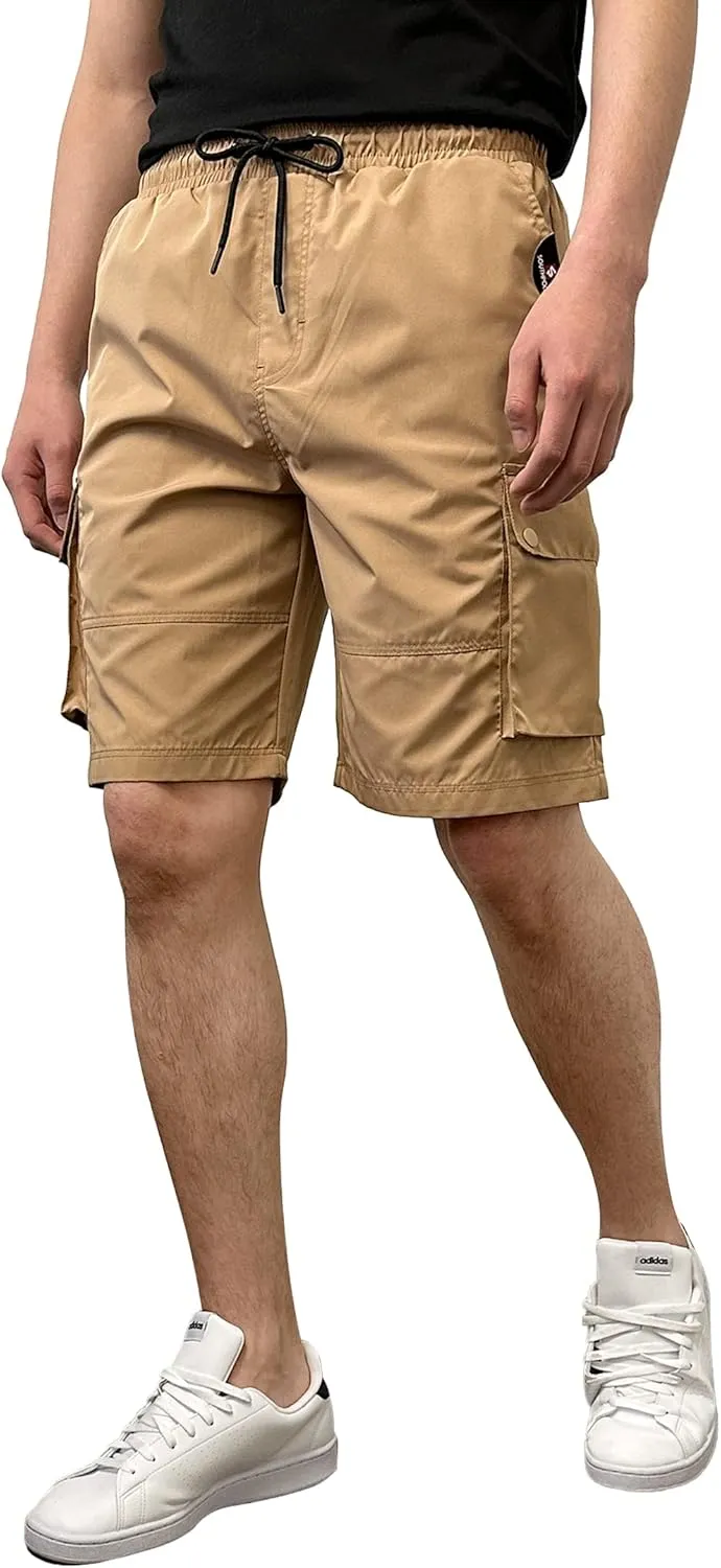 Southpole Men's Quick Dry Water Resistant Cargo Shorts, Inseam 9", Slim Fit, Lightweight