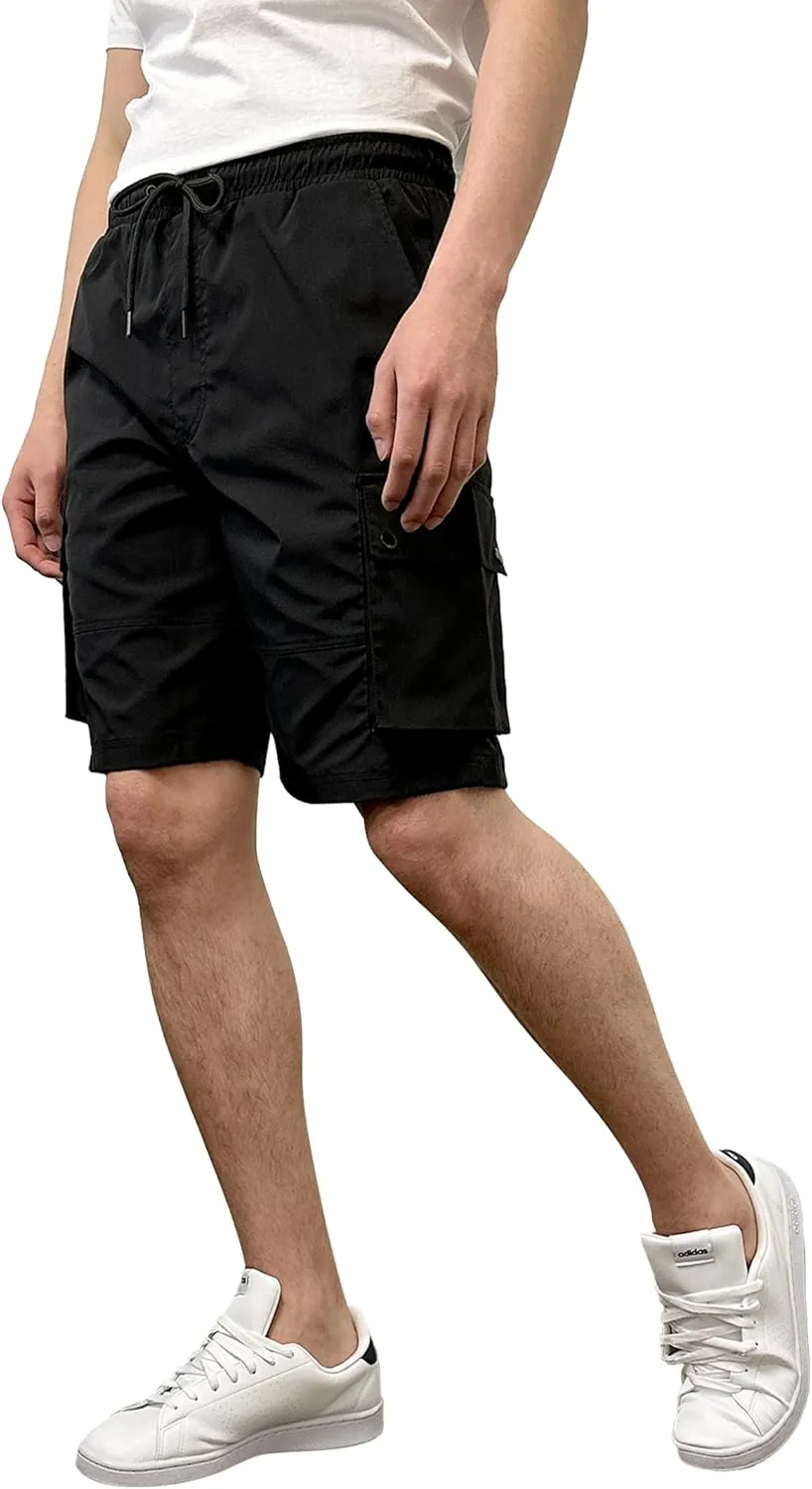 Southpole Men's Quick Dry Water Resistant Cargo Shorts, Inseam 9", Slim Fit, Lightweight