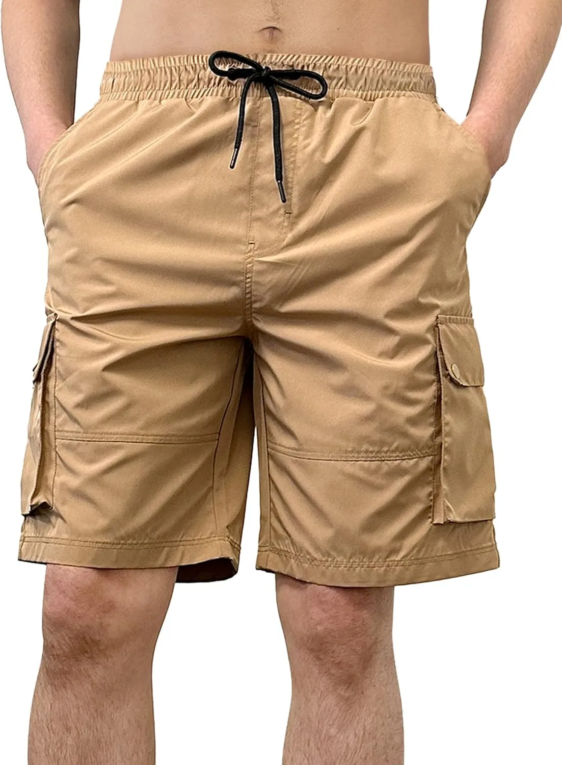 Southpole Men's Quick Dry Water Resistant Cargo Shorts, Inseam 9", Slim Fit, Lightweight