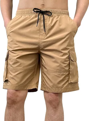 Southpole Men's Quick Dry Water Resistant Cargo Shorts, Inseam 9", Slim Fit, Lightweight