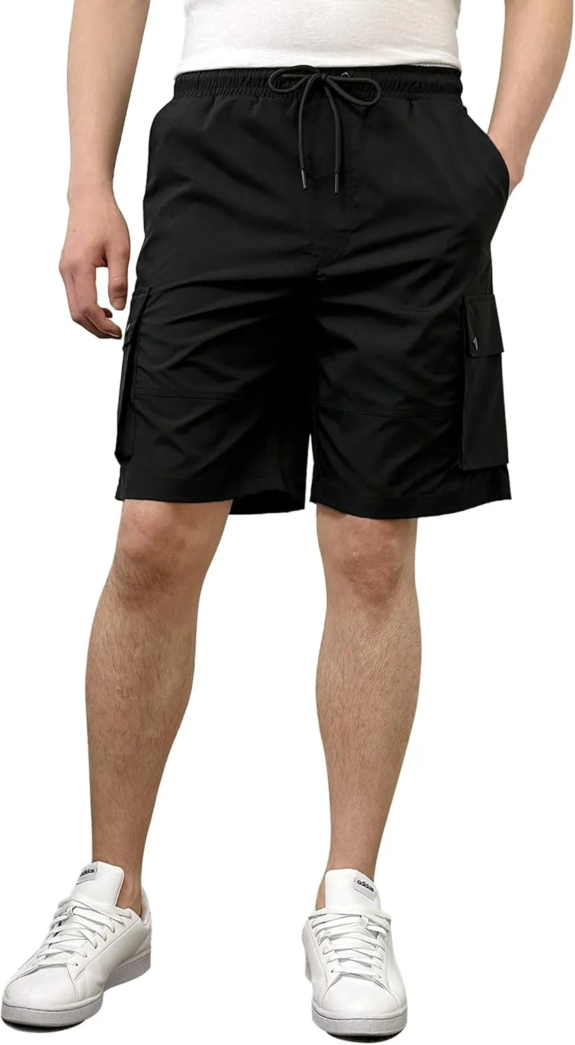 Southpole Men's Quick Dry Water Resistant Cargo Shorts, Inseam 9", Slim Fit, Lightweight