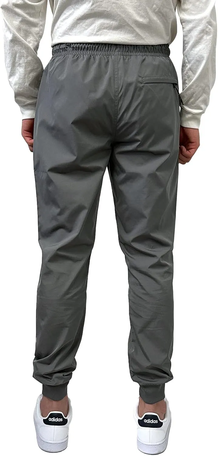 Southpole Men's Quick-Dry Water Resistant Nylon Track Jogger Pants W/Zipped Pockets