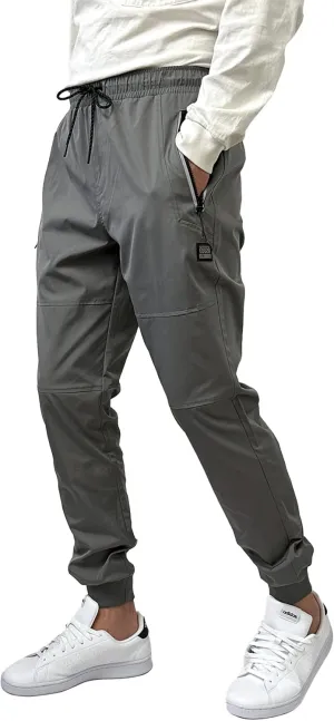 Southpole Men's Quick-Dry Water Resistant Nylon Track Jogger Pants W/Zipped Pockets