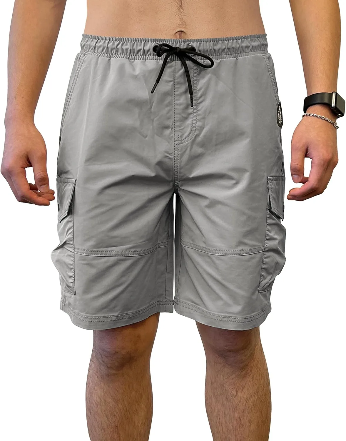 Southpole Men's Tech Woven Nylon Cargo Shorts, Quick Dry, Lightweight, Adjustable Waist
