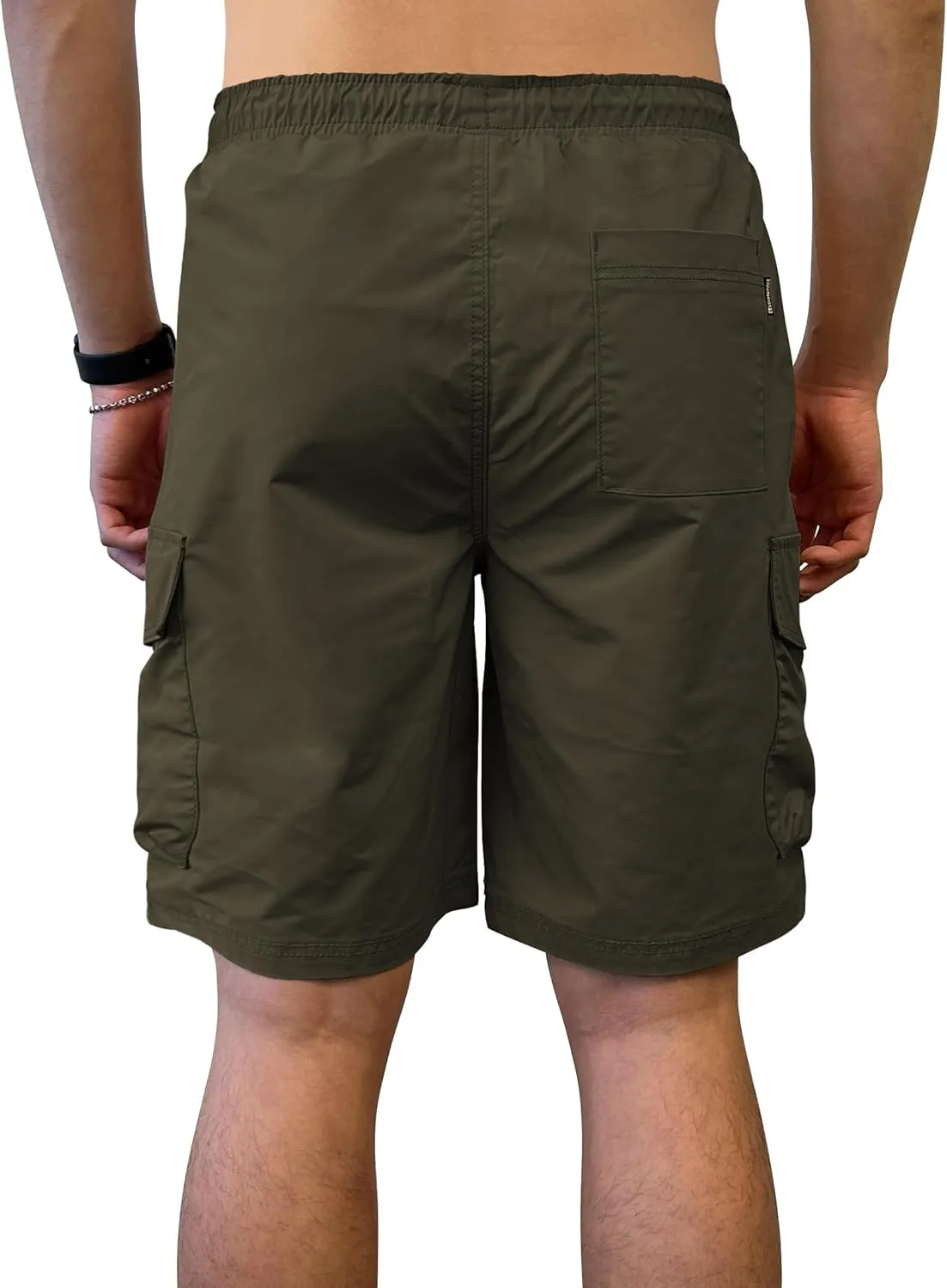 Southpole Men's Tech Woven Nylon Cargo Shorts, Quick Dry, Lightweight, Adjustable Waist