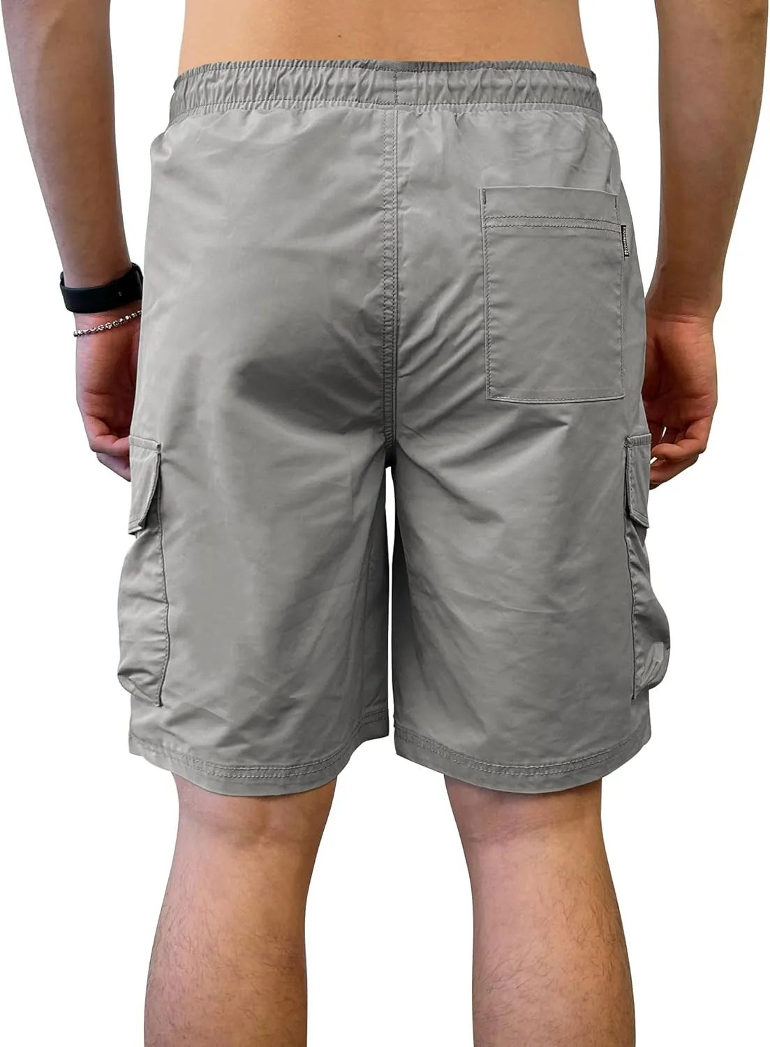 Southpole Men's Tech Woven Nylon Cargo Shorts, Quick Dry, Lightweight, Adjustable Waist