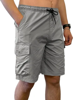 Southpole Men's Tech Woven Nylon Cargo Shorts, Quick Dry, Lightweight, Adjustable Waist