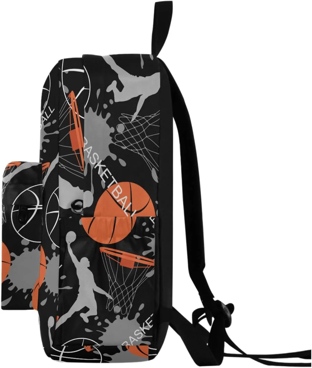 Sport Basketball Game Creative Pattern Large Durable Laptop Backpack, Portable Travel Bag for Boys Girls School Bookbag Work Fit 15.6 Inch Notebook
