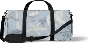 Sports Gym Bag for Women and Men Waterproof Abstract Sea Pattern Exotic Vintage Blue Duffel Bag Lightweight Carryon Traveling Boarding Gripsack