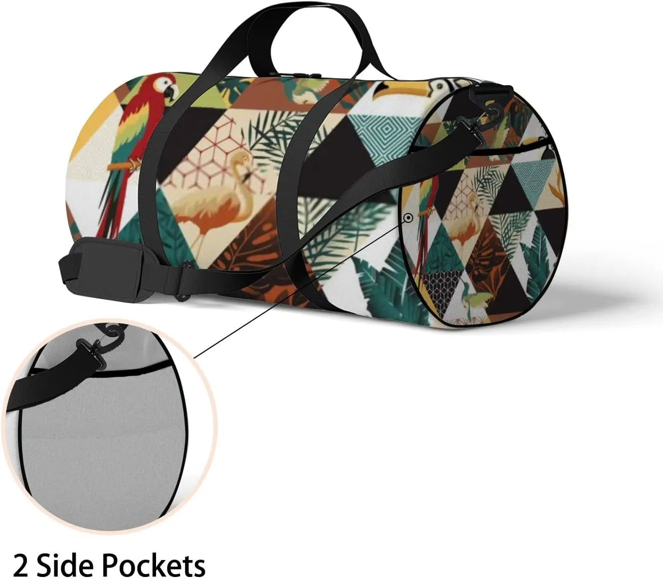 Sports Gym Bag for Women and Men Waterproof Exotic Tropical Palm Leaves Duffel Bag Lightweight Carryon Traveling Boarding Gripsack