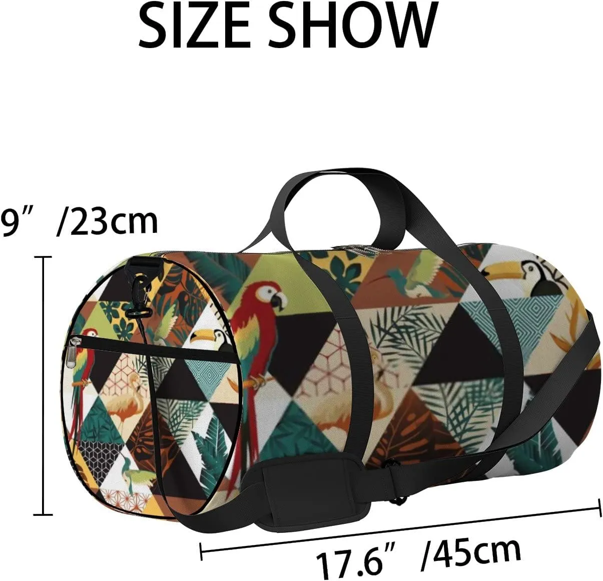 Sports Gym Bag for Women and Men Waterproof Exotic Tropical Palm Leaves Duffel Bag Lightweight Carryon Traveling Boarding Gripsack