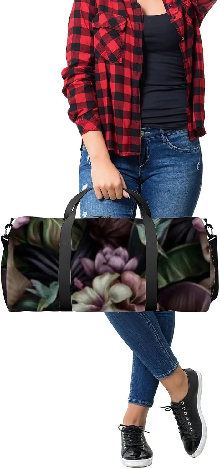 Sports Gym Bag for Women and Men Waterproof Tropical Exotic Plants Pattern Duffel Bag Lightweight Carryon Traveling Boarding Gripsack
