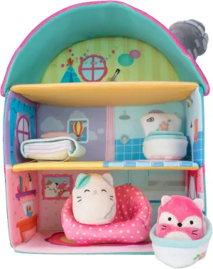 Squishville by Squishmallow Fifi’s Cottage Townhouse, 2” Blair and Fifi Soft Mini-Squishmallow and 4 Plush Furniture Accessories, Irresistibly Soft Toys, 3 Floors to Explore, Amazon Exclusive