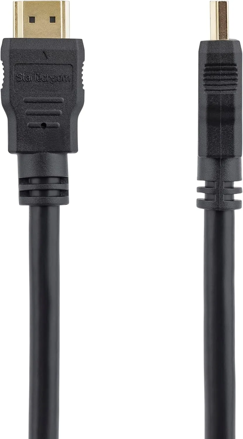 StarTech.com 12ft (3.7m) HDMI Cable - 4K High Speed HDMI Cable with Ethernet - UHD 4K 30Hz Video - HDMI 1.4 Cable - Ultra HD HDMI Monitors, Projectors, TVs & Displays - Black HDMI Cord - M/M (HDMM12)