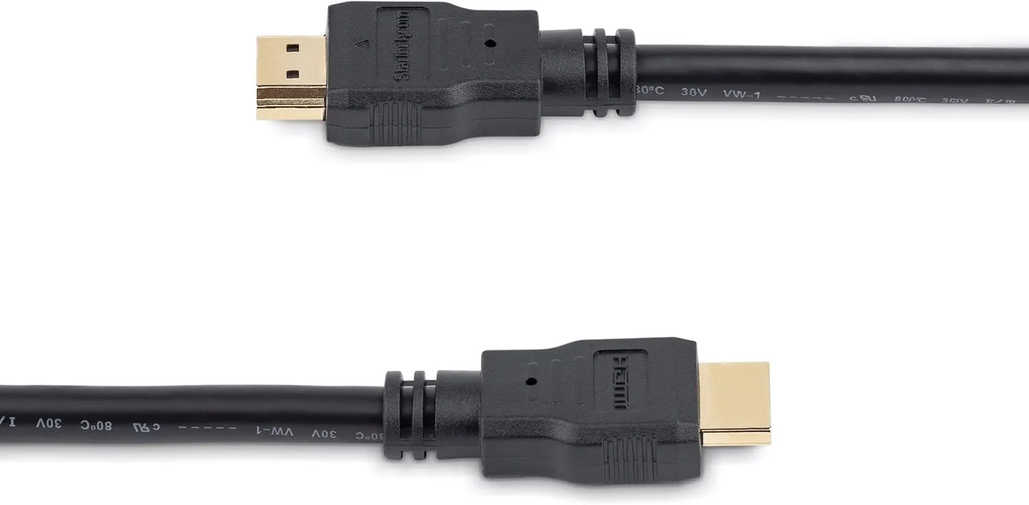 StarTech.com 12ft (3.7m) HDMI Cable - 4K High Speed HDMI Cable with Ethernet - UHD 4K 30Hz Video - HDMI 1.4 Cable - Ultra HD HDMI Monitors, Projectors, TVs & Displays - Black HDMI Cord - M/M (HDMM12)