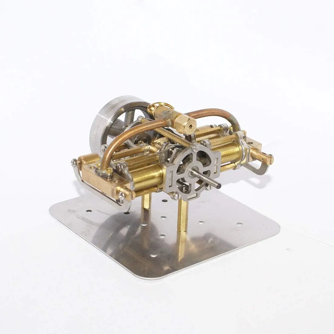 Steam Engine Model Kit, Mini Steam Engine Model Without Boiler for Model Ship, 90 x 90 x 45mm, Physics Science Experiment for Youth Adult