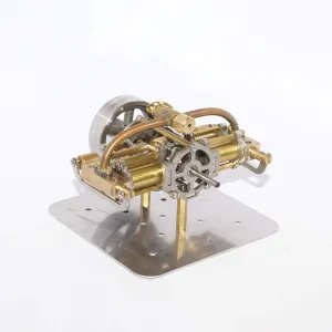Steam Engine Model Kit, Mini Steam Engine Model Without Boiler for Model Ship, 90 x 90 x 45mm, Physics Science Experiment for Youth Adult