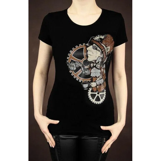 Steampunk Mad Hatter Womens Top