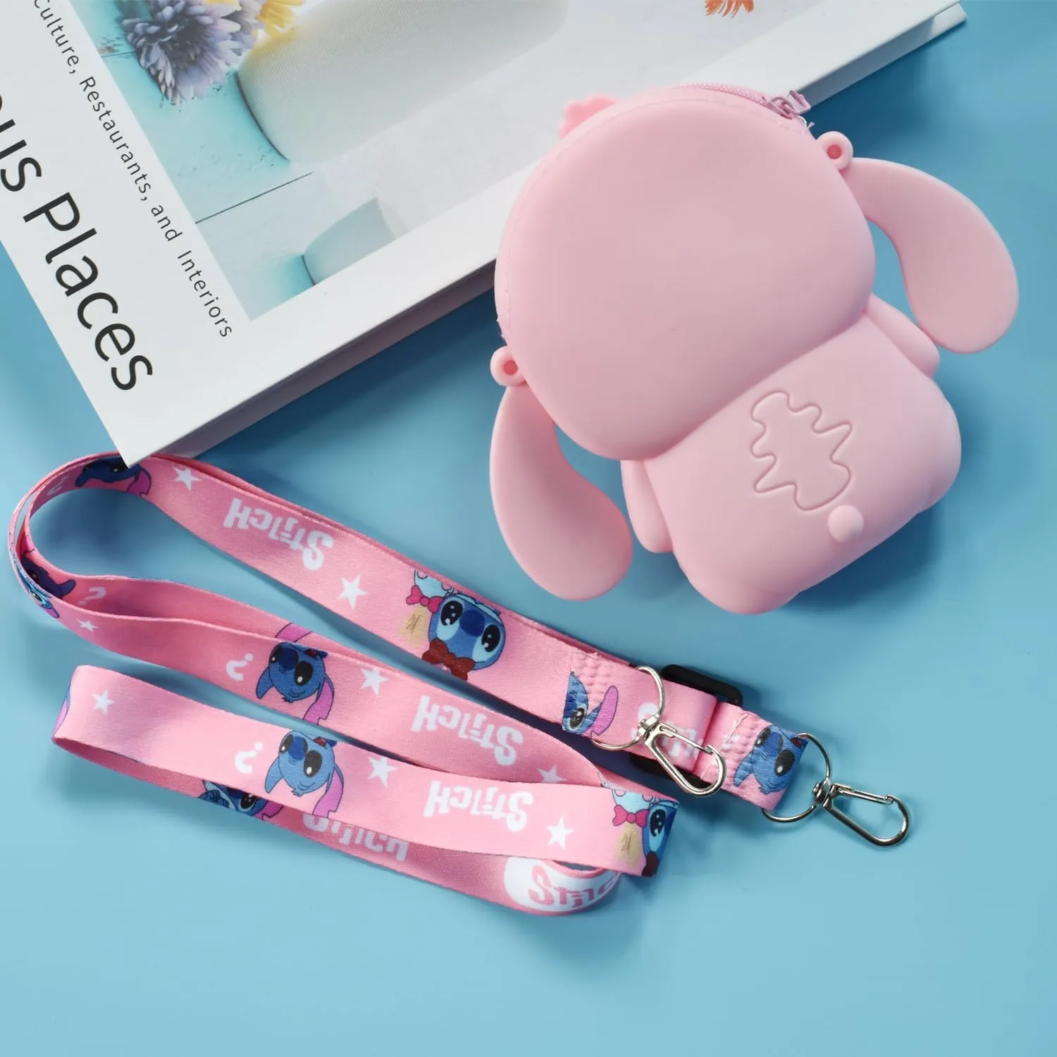 Stitch Crossbody Bag with Adjustable Shoulder Strap, Handbag with Zipper Cute Mini Anime Stitch Coin Wallet Purse