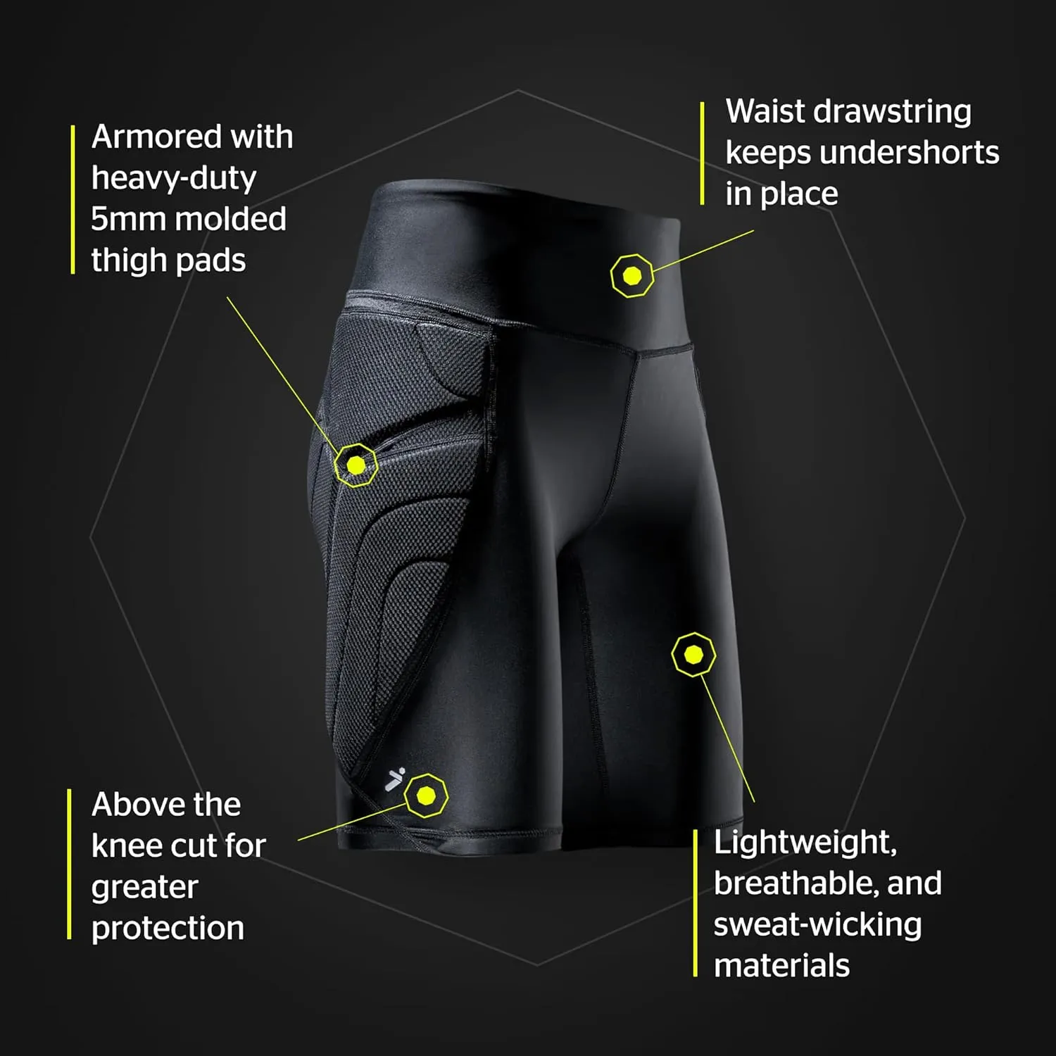 Storelli Women's BodyShield GK Sliders, Performance Soccer Shorts, UV Resistant, Impact Protection, Sweat-Wicking