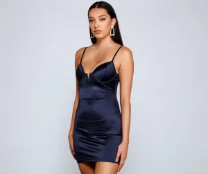 Stun On Them Charming Satin Mini Dress