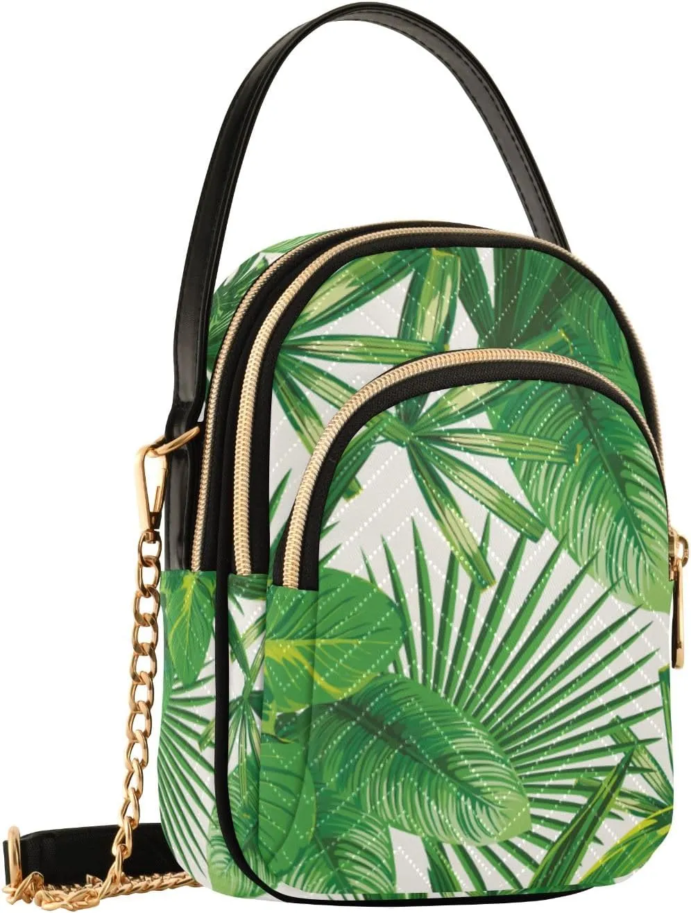 SUABO Crossbody Bag for Women, Palm Leaf Exotic Tropical Phone Purse Detachable Chain Bag Shoulder Handbag Wallet