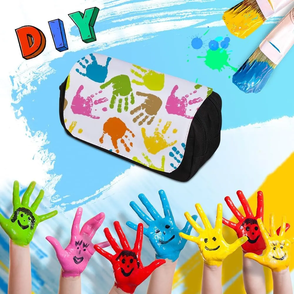 Sublimation Printable Blanks Cosmetic Bags Pencil Case Multipurpose DIY Heat Transfer Makeup Bags Organizer Bag Toiletry Pouch with Removable Flap for Sublimation