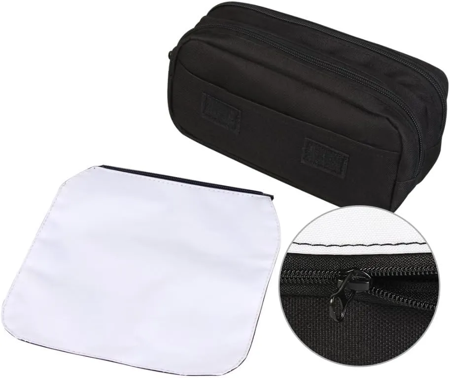 Sublimation Printable Blanks Cosmetic Bags Pencil Case Multipurpose DIY Heat Transfer Makeup Bags Organizer Bag Toiletry Pouch with Removable Flap for Sublimation