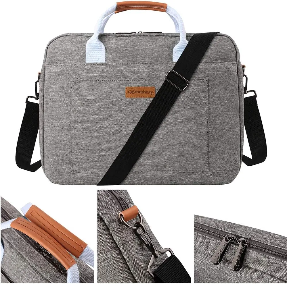 Sumac 16" Laptop Computer Messenger Bag Work Briefcase with Dual Top Handles, Adjustable Straps Laptop Shoulder Bag
